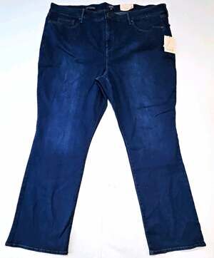 NWT NYDJ Women’s Marilyn Straight Blue Dark Wash Denim Jeans 5-Pocket Size 26W